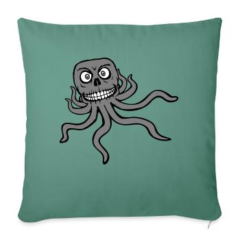 Oktopus Alien Monster Horror Außerirdischer Grinst - Sofakissenbezug 45 x 45 cm - Tanngrün - Vorne