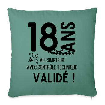1 - Housse de coussin décorative 45 x 45 cm - vert sapin - Devant