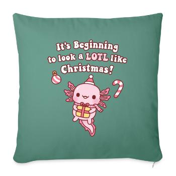 Axolotl commence à ressembler à Noël - Housse de coussin décorative 45 x 45 cm - vert sapin - Devant