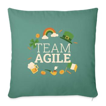 Équipe Agile Scrum Master de la Saint-Patrick - Housse de coussin décorative 45 x 45 cm - vert sapin - Devant