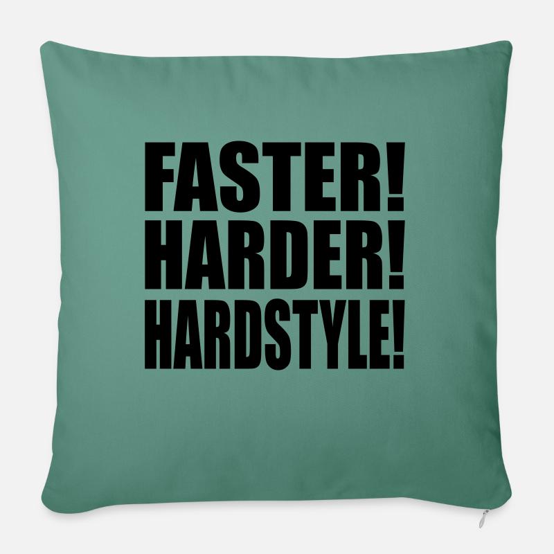 Faster Harder Hardstyle DE - Sofakissenbezug 45 x 45 cm - Tanngrün