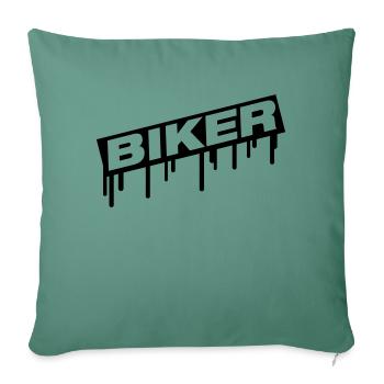 biker_logo_grunge_fa1 - Housse de coussin décorative 45 x 45 cm - vert sapin - Devant