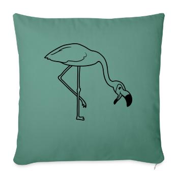laugh mouth on food drink bow down flaming - Sofa pillowcase 17,3'' x 17,3'' (45 x 45 cm) - cypress green - Front