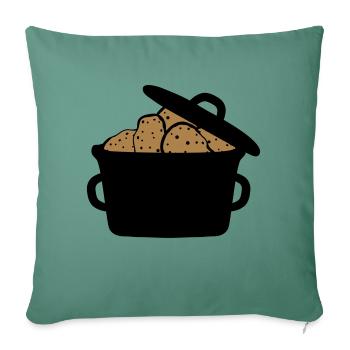 saucepan pot many heap design potato food - Sofa pillowcase 17,3'' x 17,3'' (45 x 45 cm) - cypress green - Front