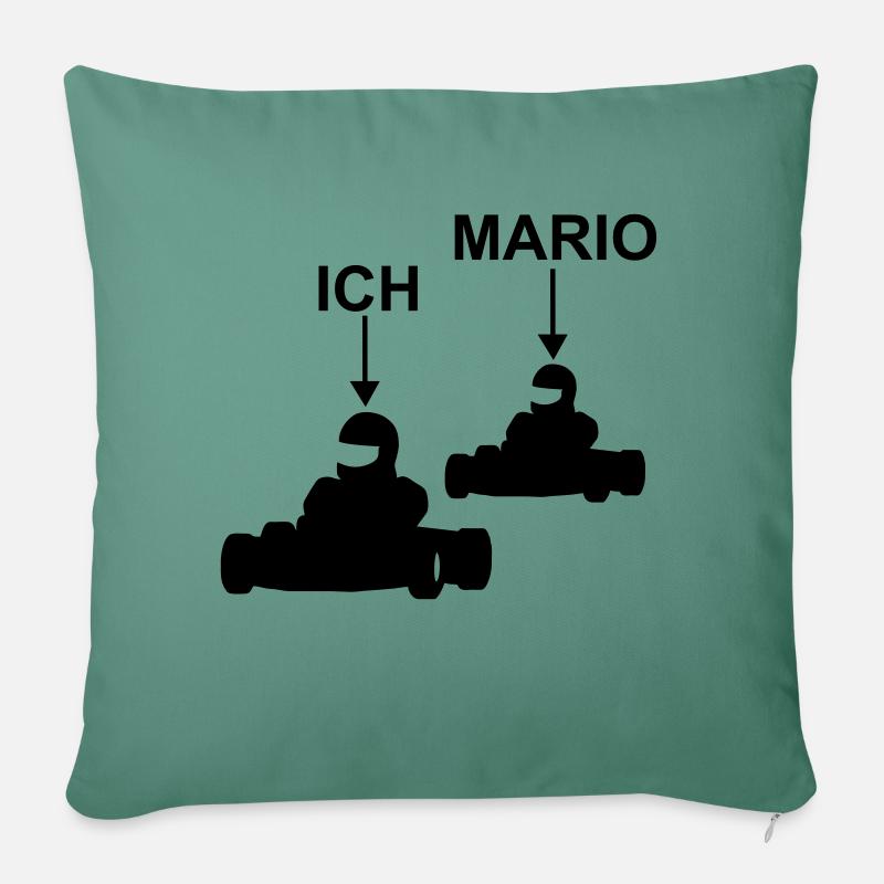 go kart ich mario - Sofakissenbezug 45 x 45 cm - Tanngrün