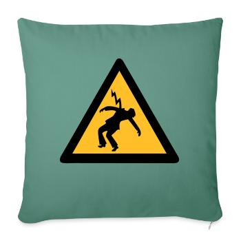 electrician lightning strike signs danger - Sofa pillowcase 17,3'' x 17,3'' (45 x 45 cm) - cypress green - Front