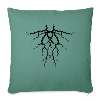 lightning pattern thunder weather storm storm electricity - Sofa pillowcase 17,3'' x 17,3'' (45 x 45 cm) - cypress green - Front