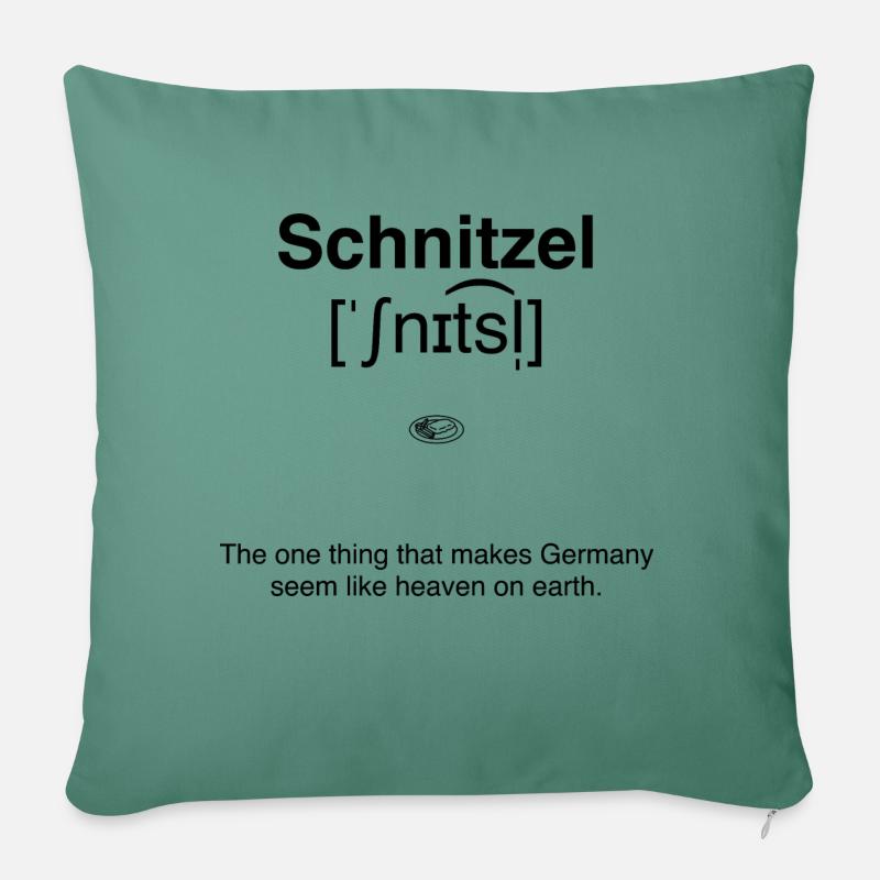 Schnitzel - himmlisches deutsches Essen - Sofakissenbezug 45 x 45 cm - Tanngrün