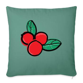 lingonberries berry fruit - Sofa pillowcase 17,3'' x 17,3'' (45 x 45 cm) - cypress green - Front