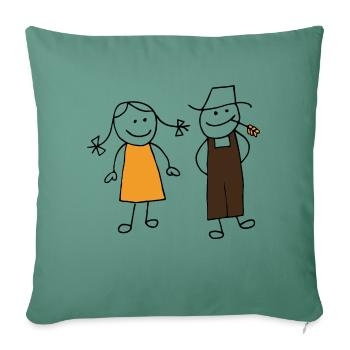 meinbauer stick man - Sofa pillowcase 17,3'' x 17,3'' (45 x 45 cm) - cypress green - Front