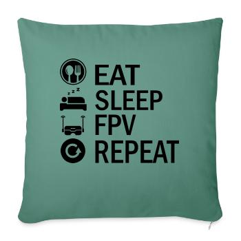 Drone FPV drones - Housse de coussin décorative 45 x 45 cm - vert sapin - Devant