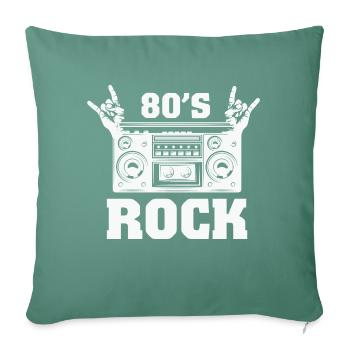Rock and Roll 80's - Music Band - Housse de coussin décorative 45 x 45 cm - vert sapin - Devant