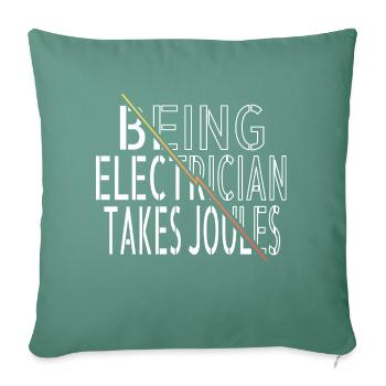 Electricienne Vêtements Ordinateur électrique blague - Housse de coussin décorative 45 x 45 cm - vert sapin - Devant