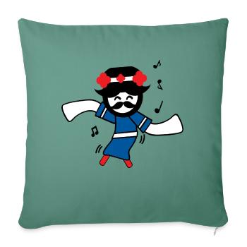 Les Coréens dansent des danses traditionnelles - Housse de coussin décorative 45 x 45 cm - vert sapin - Devant