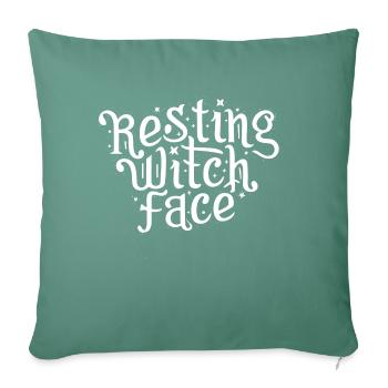 Resting Witch Face - Sofa pillowcase 17,3'' x 17,3'' (45 x 45 cm) - cypress green - Front