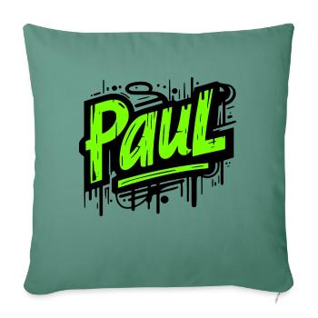 Paul Surname First Name Graffiti - Sofa pillowcase 17,3'' x 17,3'' (45 x 45 cm) - cypress green - Front