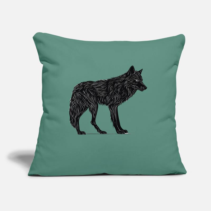 Wilder Wolf - Schwarzer Wolf T-Shirt oder Pullover Sofakissenbezug 45 x 45 cm