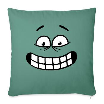 Funny Cartoon Face Innocent - Sofa pillowcase 17,3'' x 17,3'' (45 x 45 cm) - cypress green - Front