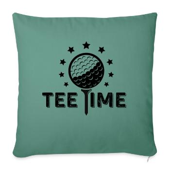 Tee Time ! - Housse de coussin décorative 45 x 45 cm - vert sapin - Devant