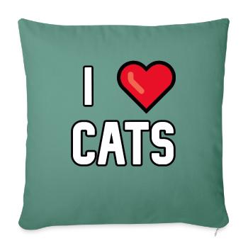 I love cats - Sofa pillowcase 17,3'' x 17,3'' (45 x 45 cm) - cypress green - Front