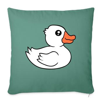 Canard Baignades Lac Rivière Eau Mer Vacances Plaisir - Housse de coussin décorative 45 x 45 cm - vert sapin - Devant