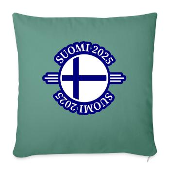 Suomi 2025 Finlande - Housse de coussin décorative 45 x 45 cm - vert sapin - Devant