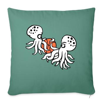 2 Octopus Basketball Play Ball Team Sport Hobby - Sofa pillowcase 17,3'' x 17,3'' (45 x 45 cm) - cypress green - Front