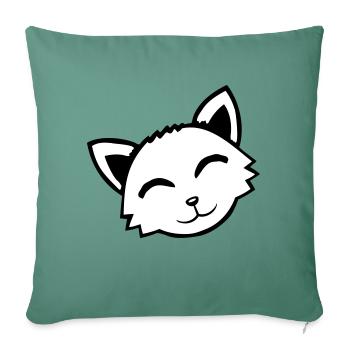 Cat Pet Animal Cute Little Kitten Friendly - Sofa pillowcase 17,3'' x 17,3'' (45 x 45 cm) - cypress green - Front