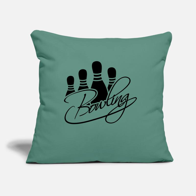 Bowling Pins Text Logo Design Housse de coussin décorative 45 x 45 cm