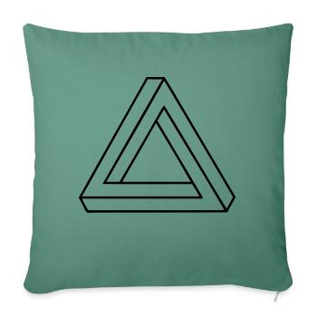 penrose triangle hipster - Sofa pillowcase 17,3'' x 17,3'' (45 x 45 cm) - cypress green - Front