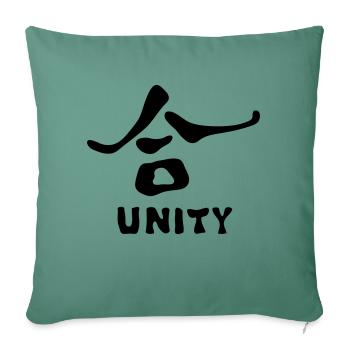 Feng Shui Symbol Einheit Vereinigung vereinen - Sofakissenbezug 45 x 45 cm - Tanngrün - Vorne