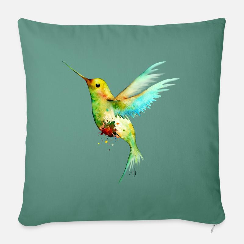 Kolibri - Sofakissenbezug 45 x 45 cm - Tanngrün