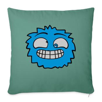 Hairy monster face - Sofa pillowcase 17,3'' x 17,3'' (45 x 45 cm) - cypress green - Front