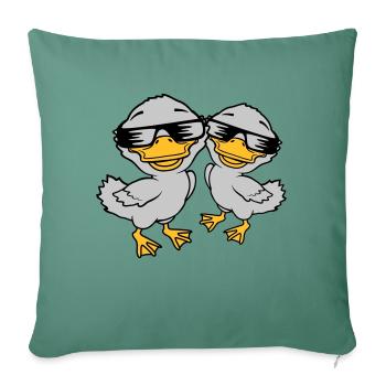 2 lunettes de soleil Cool Duckling - Housse de coussin décorative 45 x 45 cm - vert sapin - Devant