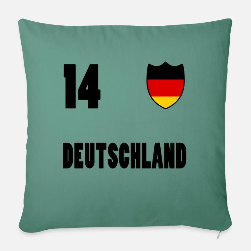 wm trikot 14 deutschland - Sofakissenbezug 45 x 45 cm - Tanngrün