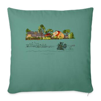 Rural landscape - Sofa pillowcase 17,3'' x 17,3'' (45 x 45 cm) - cypress green - Front