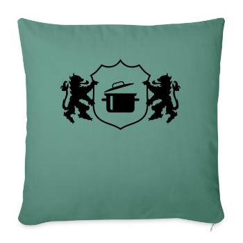 Armoiries marmite - Housse de coussin décorative 45 x 45 cm - vert sapin - Devant
