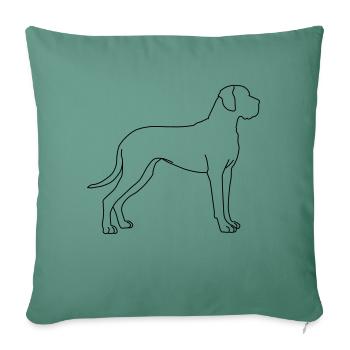 Grand Danois Lineart 1 - Housse de coussin décorative 45 x 45 cm - vert sapin - Devant