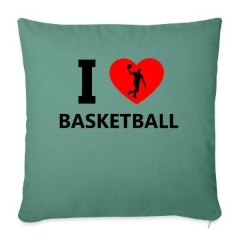 Basket-ball - Housse de coussin décorative 45 x 45 cm - vert sapin - Devant