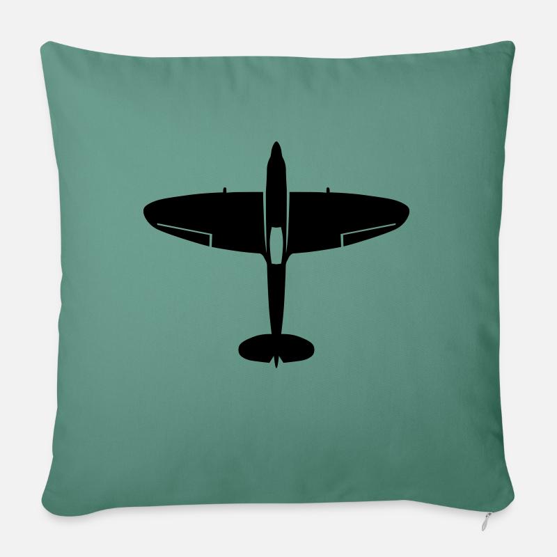 spitfire_oben - Sofakissenbezug 45 x 45 cm - Tanngrün
