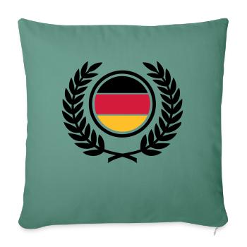 Deutschland (Flagge & Lorbeerkranz) - Sofakissenbezug 45 x 45 cm - Tanngrün - Vorne
