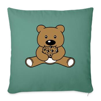 cookie essen keks hunger lecker knabbern baer sues - Sofakissenbezug 45 x 45 cm - Tanngrün - Vorne
