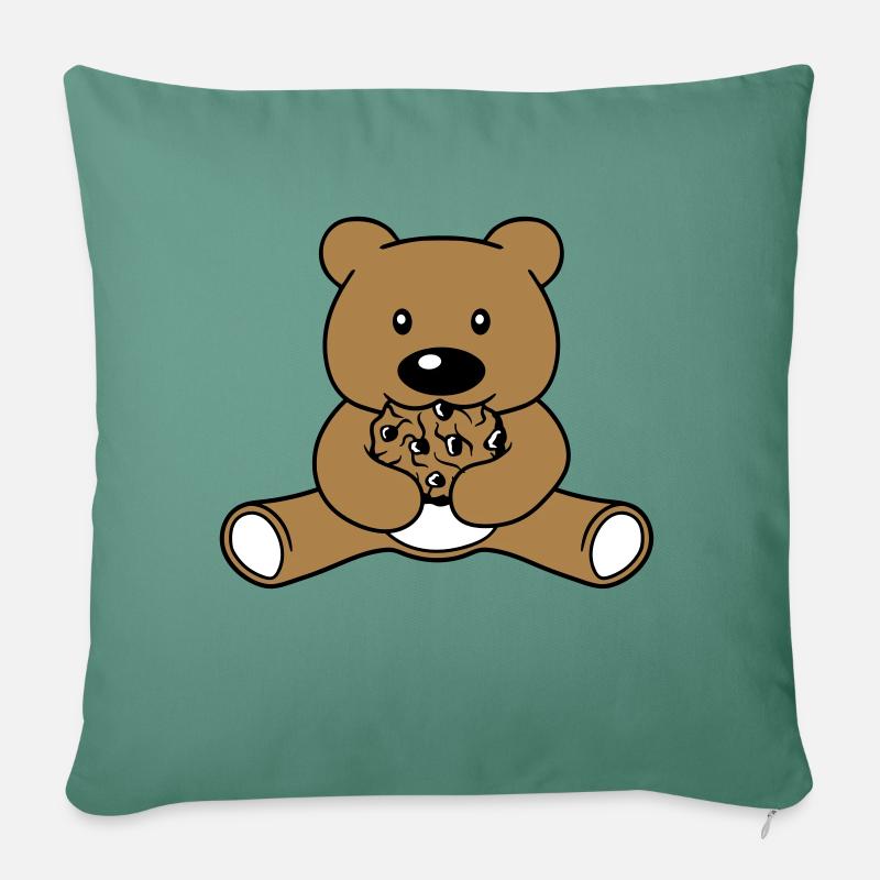 cookie essen keks hunger lecker knabbern baer sues - Sofakissenbezug 45 x 45 cm - Tanngrün
