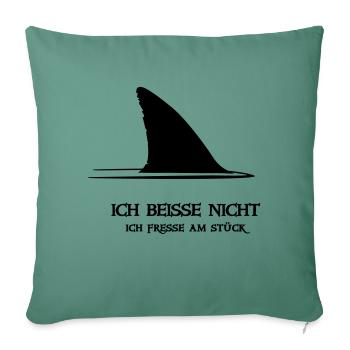~ ICH BEISSE NICHT ~ - Sofakissenbezug 45 x 45 cm - Tanngrün - Vorne