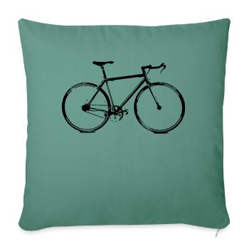 vélo - Housse de coussin décorative 45 x 45 cm - vert sapin - Devant