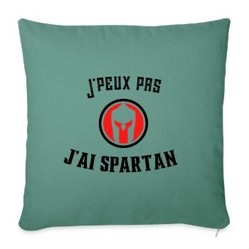 J peux pas j ai spartan - Housse de coussin décorative 45 x 45 cm - vert sapin - Devant