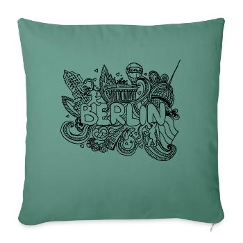 Berlin Berlin Skyline Graffiti Font Doodle - Sofa pillowcase 17,3'' x 17,3'' (45 x 45 cm) - cypress green - Front