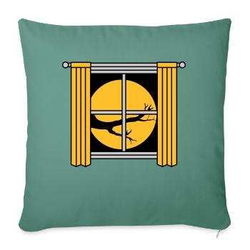 Moon Night Tree Window - Sofa pillowcase 17,3'' x 17,3'' (45 x 45 cm) - cypress green - Front