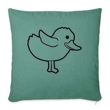 Cher canard mignon poussin - Housse de coussin décorative 45 x 45 cm - vert sapin - Devant