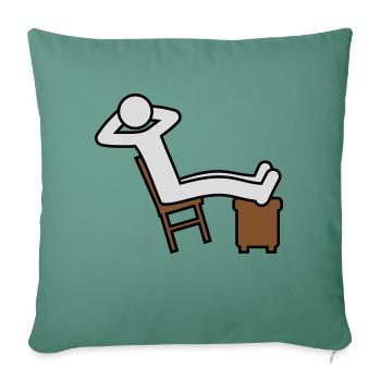 Man rests - Sofa pillowcase 17,3'' x 17,3'' (45 x 45 cm) - cypress green - Front